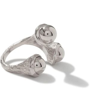 Jaredjamin Trinity Acorn Adjustable Statement Ring - White