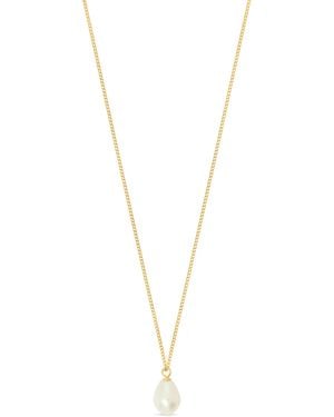 Esterah Pearl Drop Necklace - Metallic