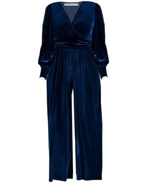 Chapter London Ava Velvet Jumpsuit - Blue