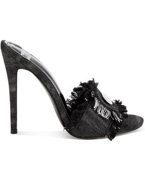 Rag & Co Claudia Distressed Denim Stiletto Sandals - Blue