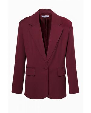 AGGI by HALEWSKI Tatiana Burgundy Wine Oversized Blazer - Purple