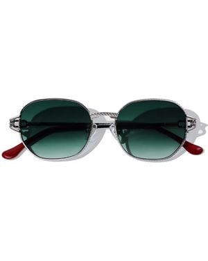 Cossimo Sarcelle En Cote Metal Sunglasses - Green