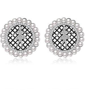 Retro Chic Royal Ballet Earrings - White