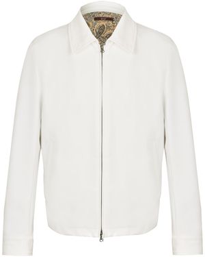 DAVID WEJ Ashford Relaxed Aviator Jacket - White