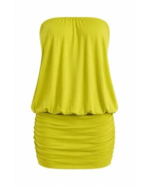 Maison De Gala Luna Lime Mini Dress - Yellow