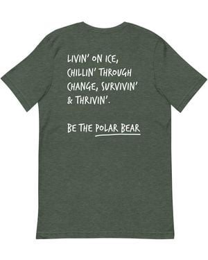 Anchor and Crew Forest Think Ocean Polar Bear Aspirations Cotton Embroidered T-Shirt - Green