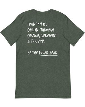 Anchor and Crew Forest Think Ocean Polar Bear Aspirations Cotton Embroidered T-Shirt - Green