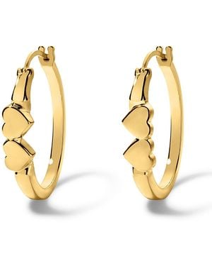 Déclarer Double Heart Hoops - Metallic