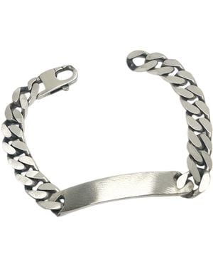 Tg-Jewellery by Tamara Gervasio Sterling Id Bracelet – Recycled Plate & Curb Chain, Oxidized Satin Finish - Metallic