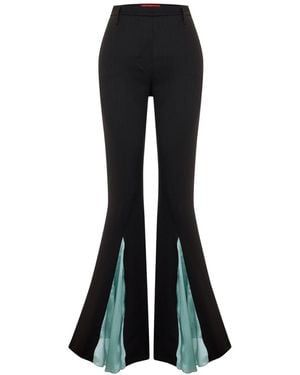 Pcfg The Party Edit Contrast Chiffon Detail Trousers - Black