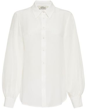 Allora Manhattan 100% Silk Shirt - White