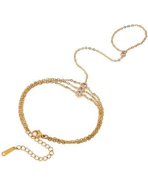 Decolet the label Three Layer Zircon Hand Chain - Metallic
