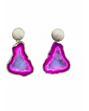 Magpie Rose Circle Earrings - Pink