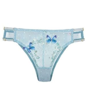 Empress Mimi Madame X Lace Brief With Butterfly Detail - Blue