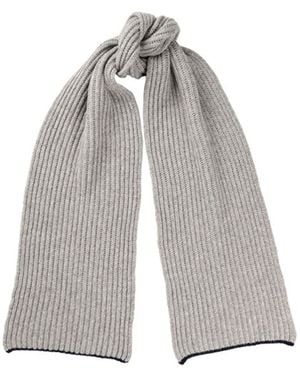 Kinalba Gents Light Chunky Ribbed Cashmere Scarf - Grey