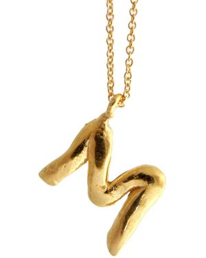 Karen Hallam Initial Necklace Plated - Metallic