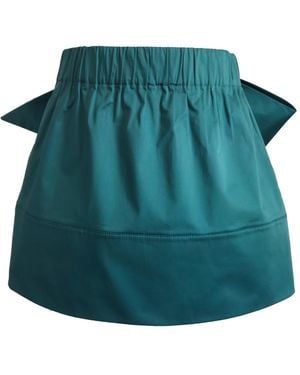 Langner Back Bow Cotton Mini Skirt - Green