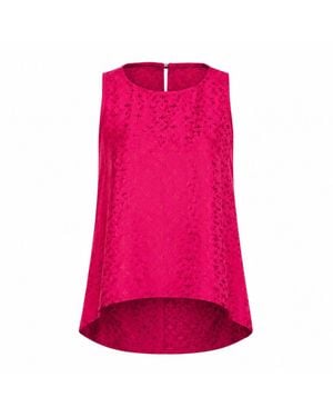 Silk and Bears Ophelia Fuchsia Draped Silk Shell Top - Pink