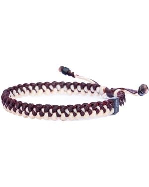 Harbour UK Bracelets Chunky Nautical Rope Bracelet – Wine & Cream Handmade - Red