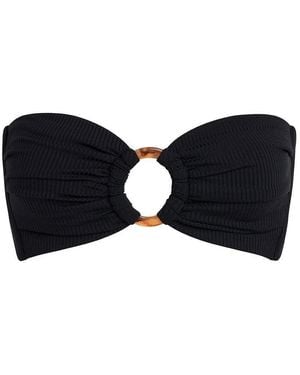 Montce Rib Tori Bandeau Bikini Top - Black