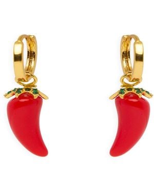 Saachi Chile Pepper Huggie Charm Earring - Red