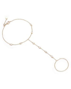 KAMARIA Eternal Line Hand Chain Bracelet With Crystals - Metallic