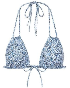 Montce Petite Fleur Euro Bow Bikini Top - Blue