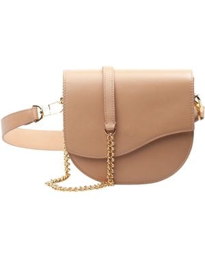 Kiara Ventrella Neutrals / / Ella Wave Saddle Bag - Natural