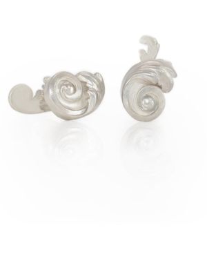 Gabriella Alicia Acanthus Cufflinks - White