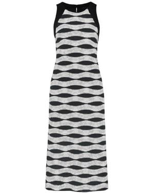Conquista Sleeveless Print Maxi Dress With Side Slits - White