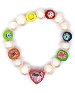 Shar Oke Freshwater Pearls & Multicoloured Gems Bracelet - Green