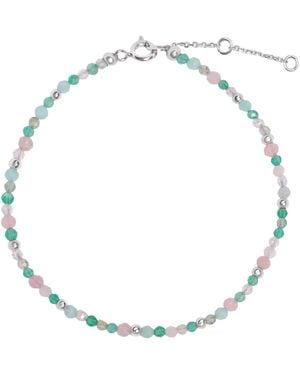 Zohreh Pastel Semi-Precious Beaded Bracelet Sterling - Metallic
