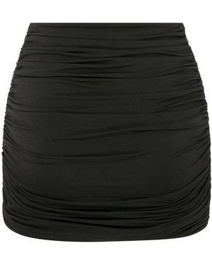 NAZLI CEREN Micha Jersey Asymmetric Mini Skirt - Black