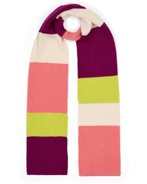 INGMARSON Ribbed Color Block Wool & Cashmere Scarf - Pink