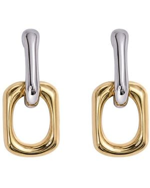 Uchi and Soto Shikaku Mixed Metals Chain Link Drop Earrings - Metallic