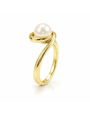 Unaloe Pearl Elegance Ring – Plated Jewellery - Metallic