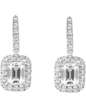Arte Madrid Gemma Rectangular Charm Hoop Earrings - Metallic