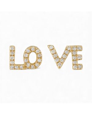 Neshi Designs Love Diamond Stud Earrings - Metallic