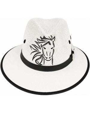 Bella Soul Spirit Of The Horse Painted Jute Hat - Metallic
