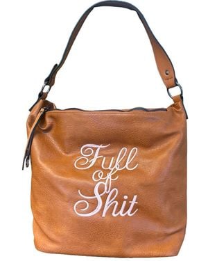 Lilly Loves Vegan Leather Full Of Shit Bag - Brown