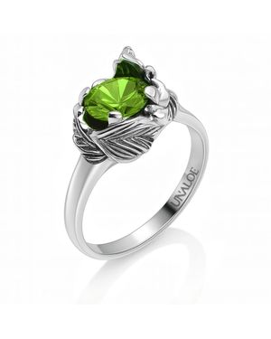 Unaloe Sterling Ring With Zircon Coleus– Handmade Jewelry For - Green