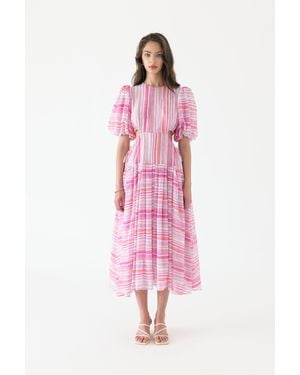 We Are Kindred Kamil Puff Sleeve Midi Dress - Pink