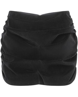Serotoninn Velvet Draped Mini Skort - Black