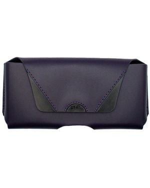 godi. Handmade Cowhide Leather Glasses Case – Structured Minimal Eyewear Case - Blue