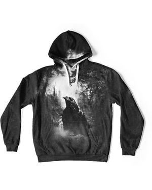 Aloha From Deer Raven Oversize Hoodie - Black