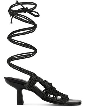 Rag & Co Beroe Braided Handcrafted Lace Up Sandal By Rag & Co - Black
