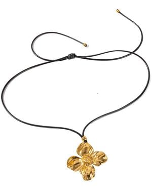 Mickey's Girl Marigold Leather Necklace - Metallic