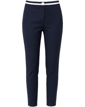 Conquista Fitted Trousers With Contrast Stripe - Blue