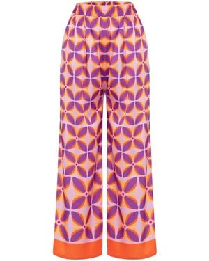 Peraluna Floral Satin Culottes - Red