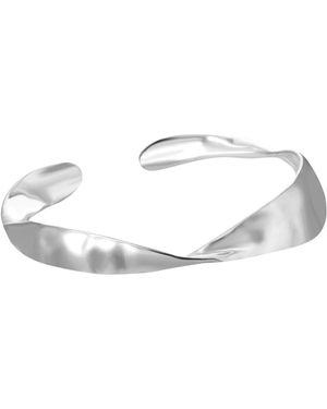 Every Wave Crux – Sculpted Twist Sterling Cuff Bracelet - Metallic